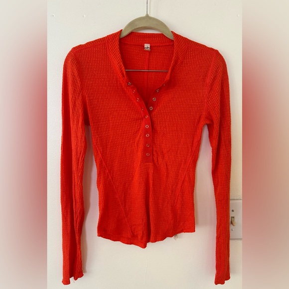 Intimately Free People One Of The Girls Coral Waffle size small - Picture 3 of 6